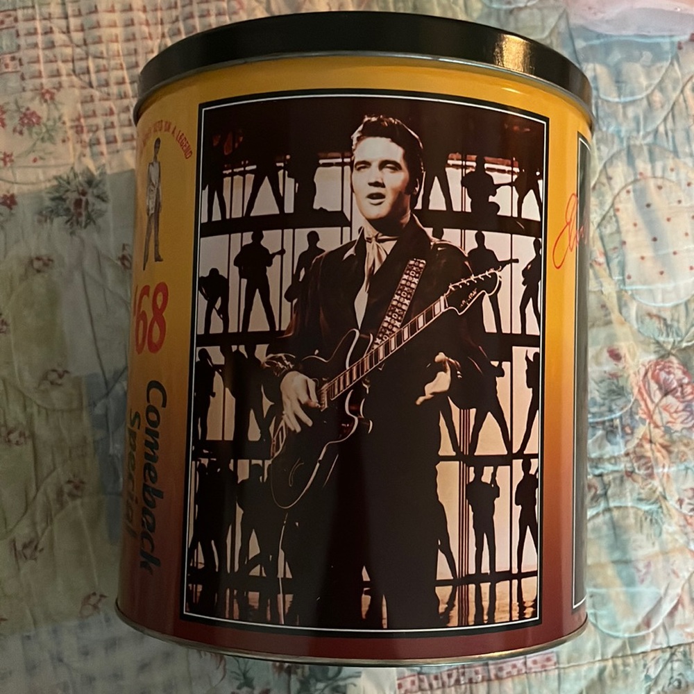 1993 Vintage Rare Elvis Presley '68 Comeback Special Popcorn Tin